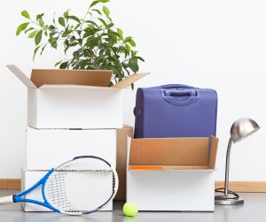 Person's belongings packed up ready for the end of their tenancy